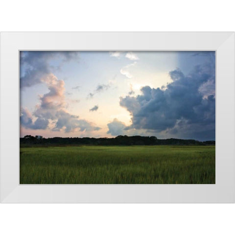 Sunset on Bogue Sound I White Modern Wood Framed Art Print by Hausenflock, Alan