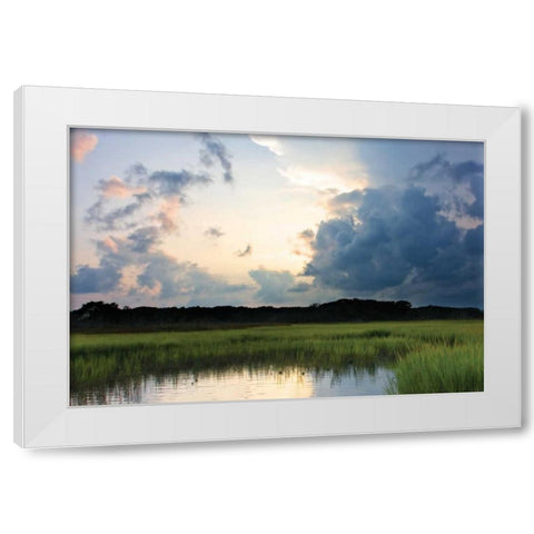 Sunset on Bogue Sound II White Modern Wood Framed Art Print by Hausenflock, Alan