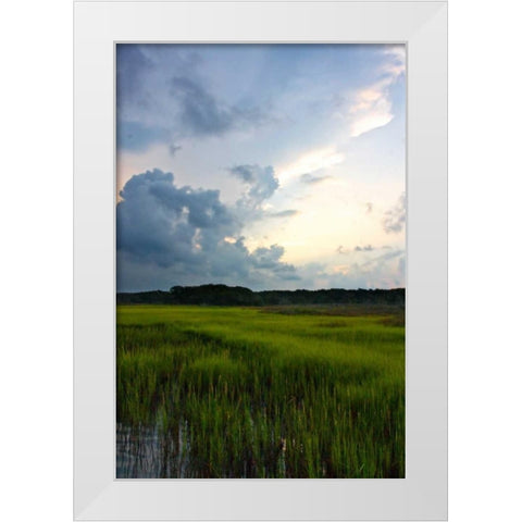 Sunset on Bogue Sound IV White Modern Wood Framed Art Print by Hausenflock, Alan