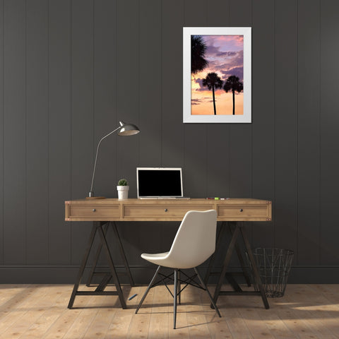 San Marcos Sunset V White Modern Wood Framed Art Print by Hausenflock, Alan