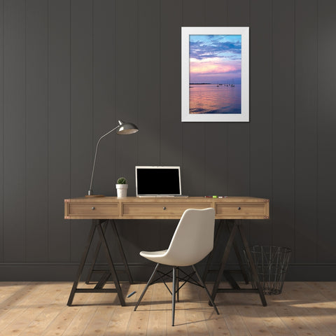 St. Augustine Harbor Sunset III White Modern Wood Framed Art Print by Hausenflock, Alan