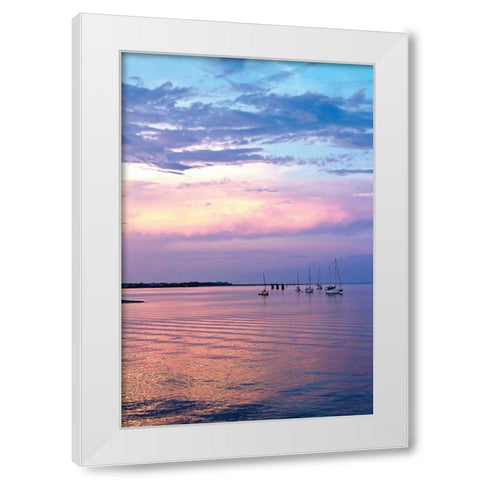 St. Augustine Harbor Sunset III White Modern Wood Framed Art Print by Hausenflock, Alan