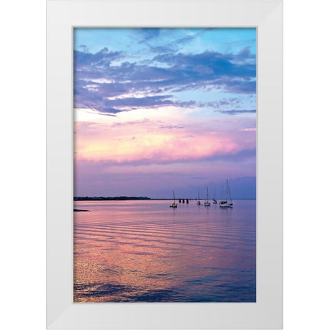 St. Augustine Harbor Sunset III White Modern Wood Framed Art Print by Hausenflock, Alan