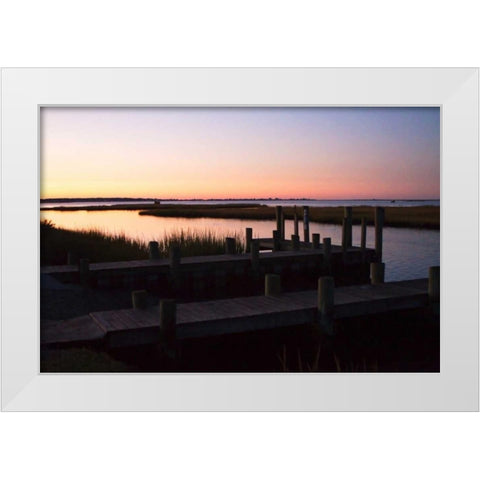 Chincoteague Sunrise I White Modern Wood Framed Art Print by Hausenflock, Alan