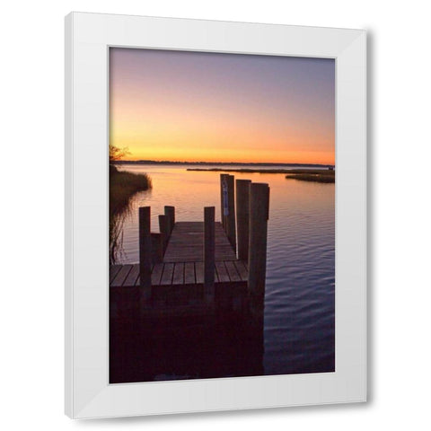 Chincoteague Sunrise III White Modern Wood Framed Art Print by Hausenflock, Alan