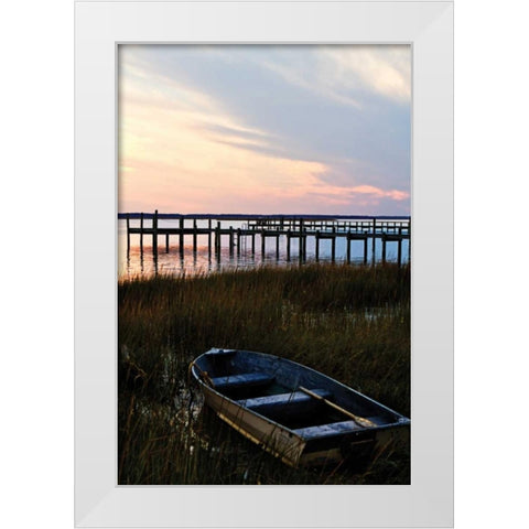 Sunset Over the Channel II White Modern Wood Framed Art Print by Hausenflock, Alan