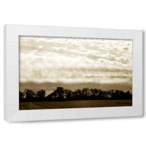 Clouds and Fields I White Modern Wood Framed Art Print by Hausenflock, Alan