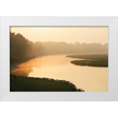 Fog on the Mattaponi II White Modern Wood Framed Art Print by Hausenflock, Alan