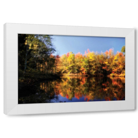 Fall at Three Lakes II White Modern Wood Framed Art Print by Hausenflock, Alan