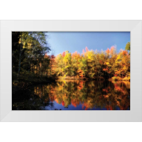 Fall at Three Lakes II White Modern Wood Framed Art Print by Hausenflock, Alan