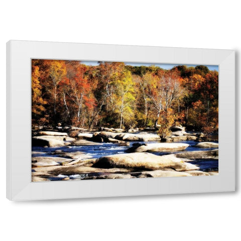 Autumn on the River I White Modern Wood Framed Art Print by Hausenflock, Alan