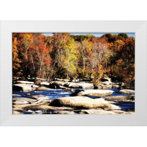 Autumn on the River I White Modern Wood Framed Art Print by Hausenflock, Alan