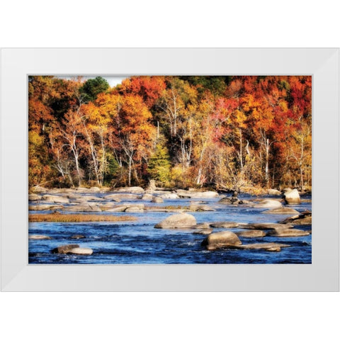 Autumn on the River II White Modern Wood Framed Art Print by Hausenflock, Alan