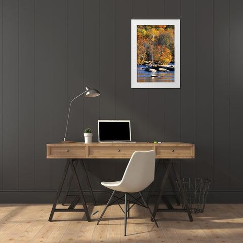 Autumn on the River I0 White Modern Wood Framed Art Print by Hausenflock, Alan