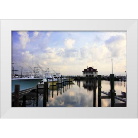 Atlantic Beach Marina I White Modern Wood Framed Art Print by Hausenflock, Alan