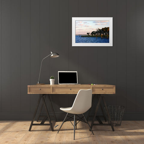 Sunset in the Channel I White Modern Wood Framed Art Print by Hausenflock, Alan