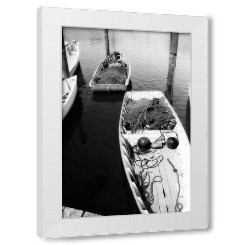 Skiffs I White Modern Wood Framed Art Print by Hausenflock, Alan