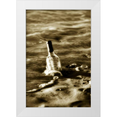 Message in a Bottle I White Modern Wood Framed Art Print by Hausenflock, Alan