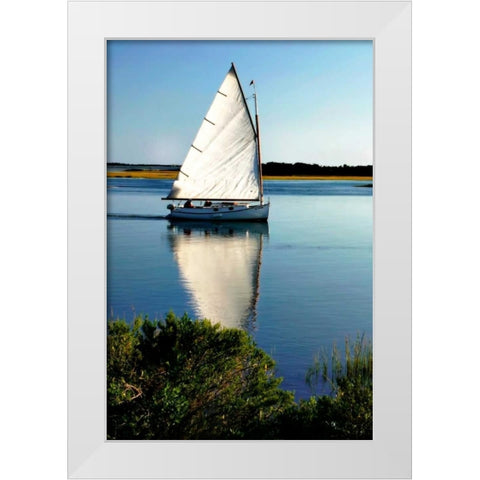 Friends on the Water White Modern Wood Framed Art Print by Hausenflock, Alan