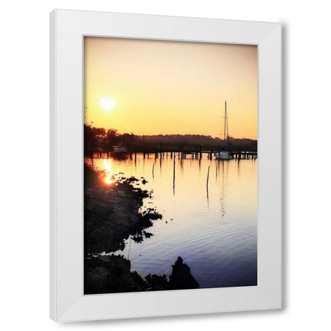 Gable Creek Sunrise I White Modern Wood Framed Art Print by Hausenflock, Alan