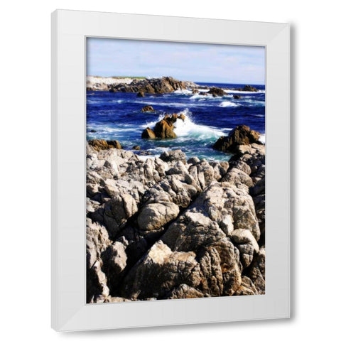 Pacific Blue I White Modern Wood Framed Art Print by Hausenflock, Alan