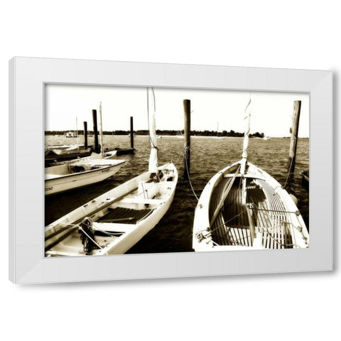 Skiffs IV White Modern Wood Framed Art Print by Hausenflock, Alan