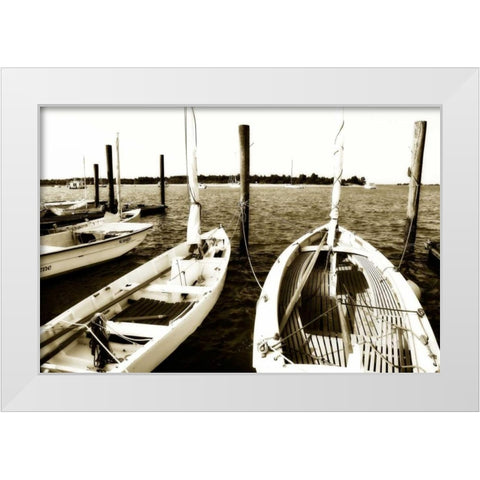 Skiffs IV White Modern Wood Framed Art Print by Hausenflock, Alan