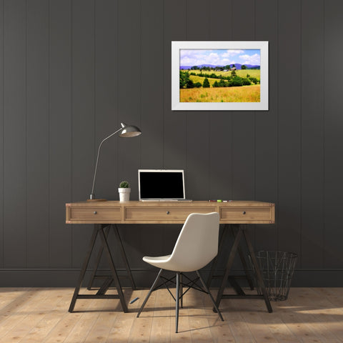 Blue Ridge Farm I White Modern Wood Framed Art Print by Hausenflock, Alan