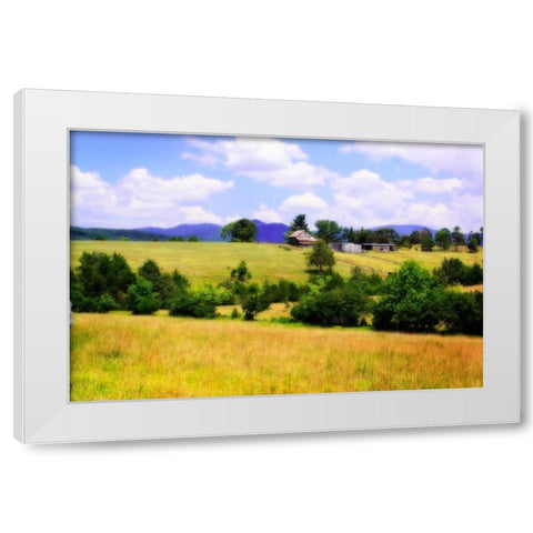 Blue Ridge Farm II White Modern Wood Framed Art Print by Hausenflock, Alan