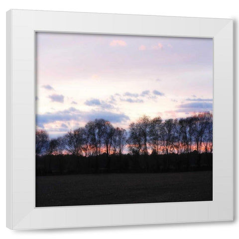 Winter Sunset Square I White Modern Wood Framed Art Print by Hausenflock, Alan