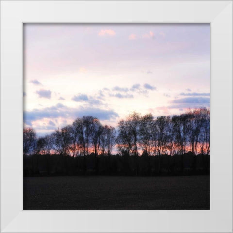 Winter Sunset Square I White Modern Wood Framed Art Print by Hausenflock, Alan