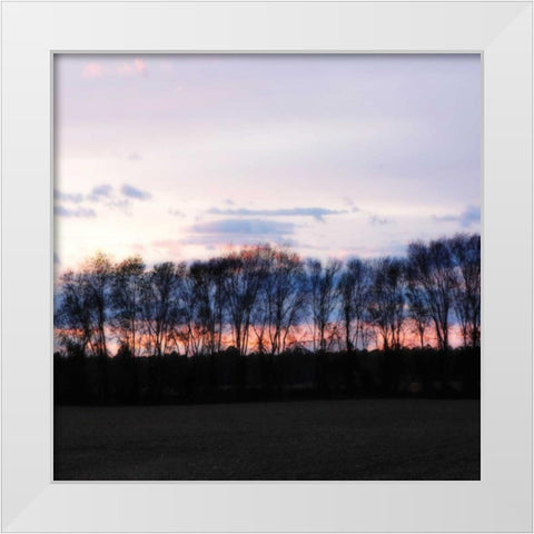 Winter Sunset Square II White Modern Wood Framed Art Print by Hausenflock, Alan