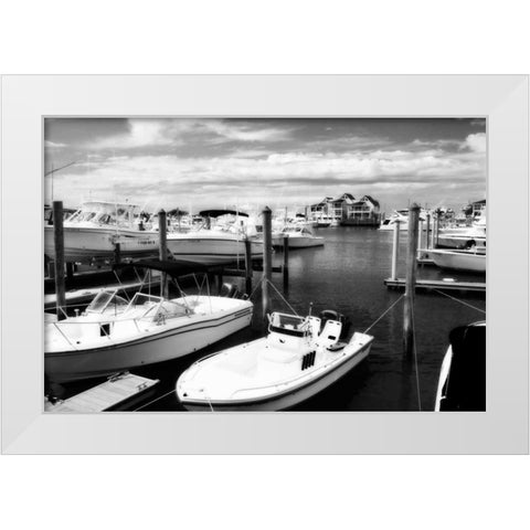 Wrightsville Marina II White Modern Wood Framed Art Print by Hausenflock, Alan