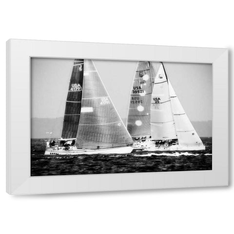 Race on the Chesapeake III White Modern Wood Framed Art Print by Hausenflock, Alan