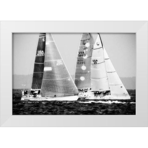Race on the Chesapeake III White Modern Wood Framed Art Print by Hausenflock, Alan