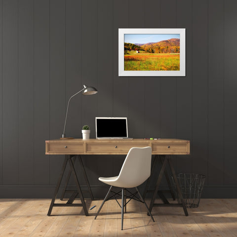 Autumn Fields I White Modern Wood Framed Art Print by Hausenflock, Alan