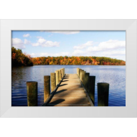 Greenwood Lake II White Modern Wood Framed Art Print by Hausenflock, Alan