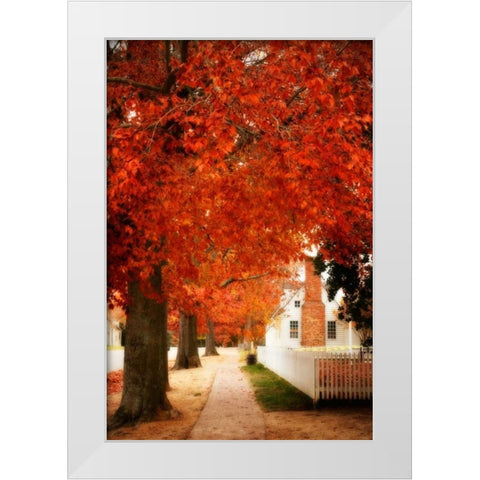 Small Town Autumn I White Modern Wood Framed Art Print by Hausenflock, Alan