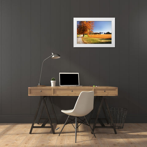 Family Farm I White Modern Wood Framed Art Print by Hausenflock, Alan