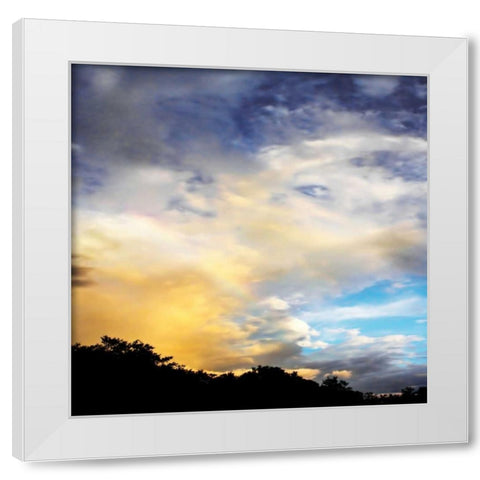 Rainbow Cloud Sq. I White Modern Wood Framed Art Print by Hausenflock, Alan