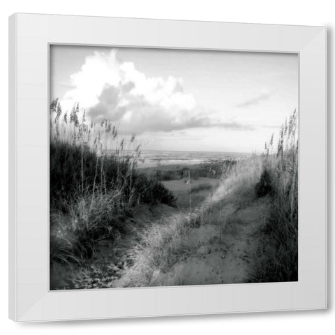 Dunes I Sq. BW White Modern Wood Framed Art Print by Hausenflock, Alan