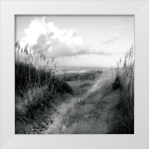 Dunes I Sq. BW White Modern Wood Framed Art Print by Hausenflock, Alan