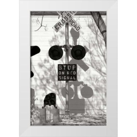 RR Signal I White Modern Wood Framed Art Print by Johnson, George