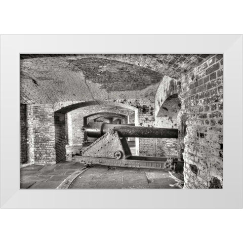 Civil War Fort II White Modern Wood Framed Art Print by Johnson, George