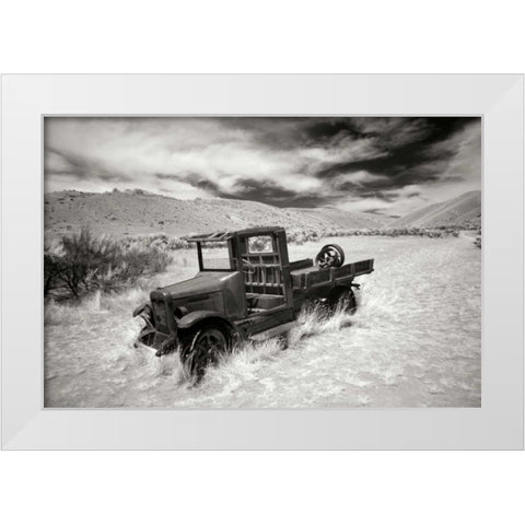 Bannack Truck White Modern Wood Framed Art Print by Johnson, George