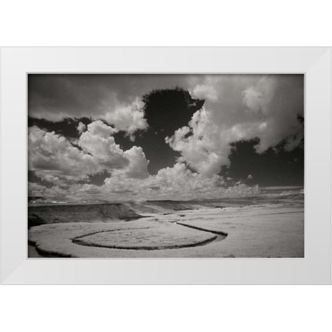 Yellowstone Creek and Clouds II White Modern Wood Framed Art Print by Johnson, George