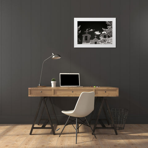 Taos Church II White Modern Wood Framed Art Print by Johnson, George