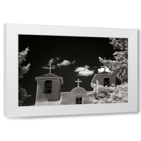 Taos Church II White Modern Wood Framed Art Print by Johnson, George