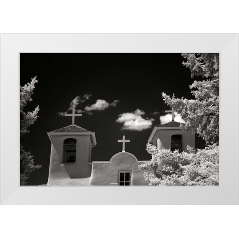 Taos Church II White Modern Wood Framed Art Print by Johnson, George