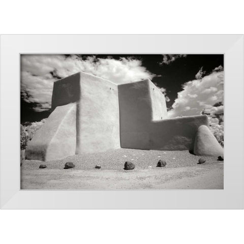 Taos Church III White Modern Wood Framed Art Print by Johnson, George